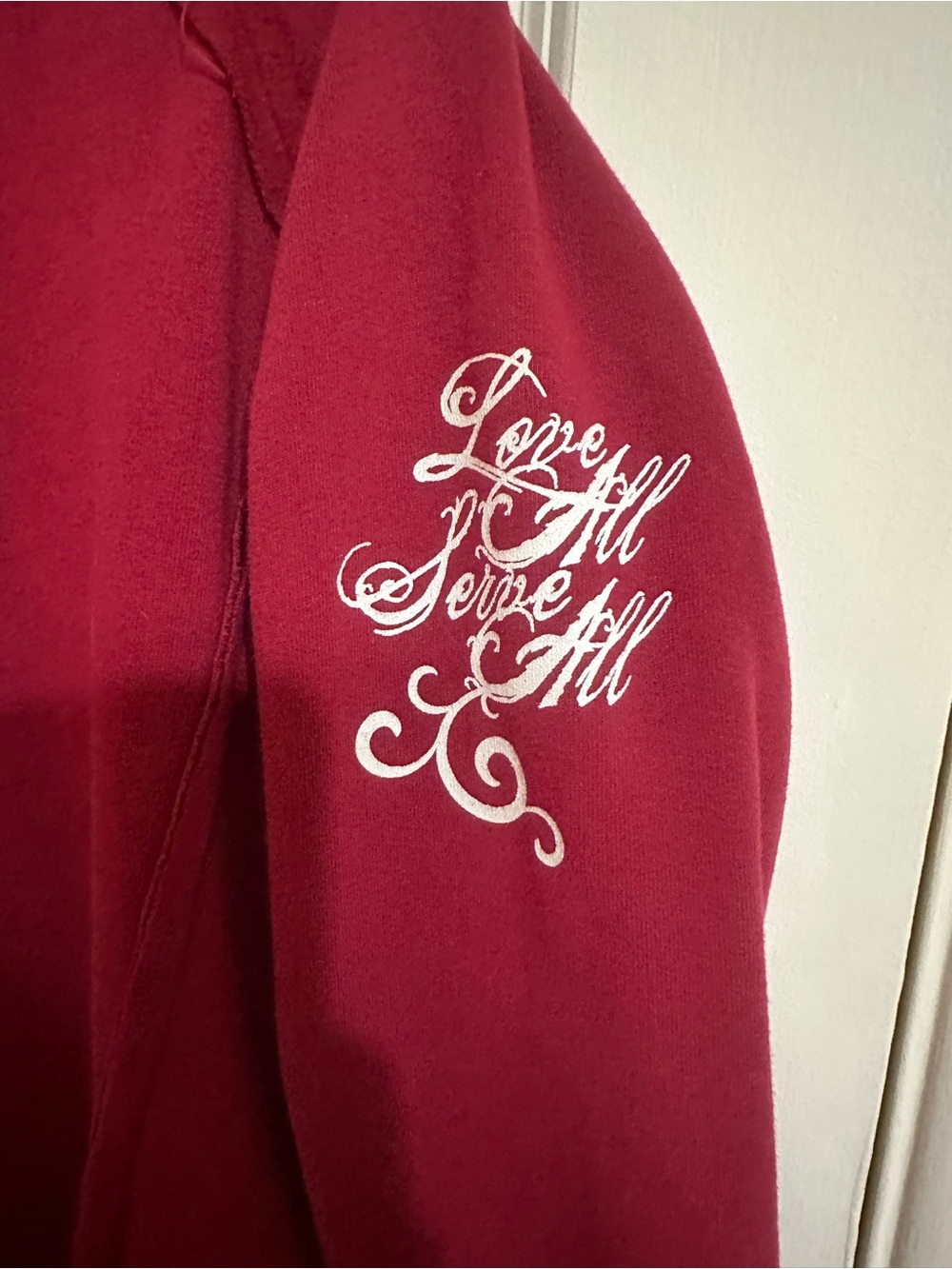 Hard Rock Cafe Rome Red Jacket with White Script Sleeve Size Large